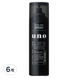 우노 수퍼 하드 헤어 스프레이 에프, 170g, 6개
