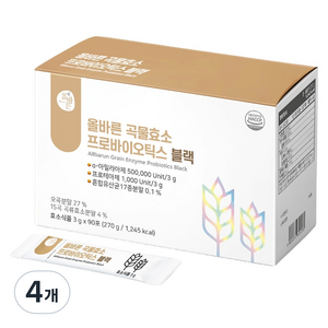 올바른건강식품 곡물효소 프로바이오틱스 블랙, 270g, 4개