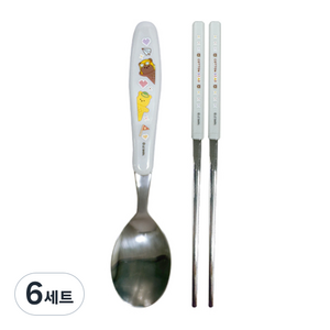 르번 코튼베어 유아용 베이직 스푼 + 포크 세트, 혼합색상, 6세트
