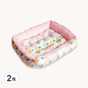 리스펫 반려동물 아이스 쿨방석, 핑크, 2개