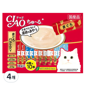 챠오츄르 고양이 버라이어티 간식, 참치, 560g, 4개