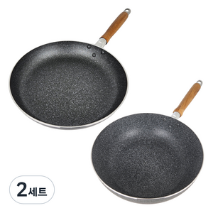 삐아또 하이퍼스톤 IH 인덕션 겸용 코팅팬 2종 세트, 혼합색상, 프라이팬 28cm + 볶음팬 26cm, 2세트