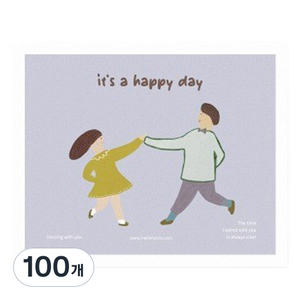 행복한 오늘 작은쪽지 엽서, 혼합색상, 100개