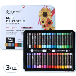 메이크마인 에스테틱 캔버스틱 오일 파스텔 클래식 세트, 36색, 3세트