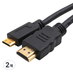 컴스 HDMI v1.4 지원 24K 금도금 4K2K HDMI Mini HDMI 케이블 C2128, 2개, 5m