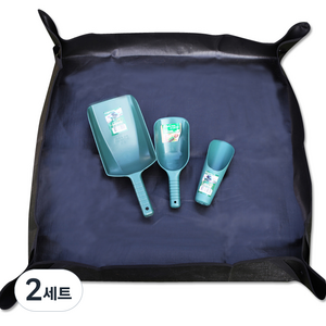 세경팜 모종삽 3종 + 분갈이 매트 블랙 세트, 2세트