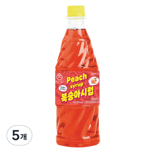 오뚜기 [B2B] 오 쉐프 복숭아시럽, 5개, 1kg