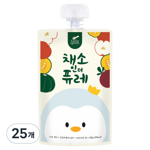 리틀스푼 채소인더퓨레, 혼합맛(사과/단호박/비트), 25개, 100g