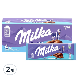 밀카 버블리 밀크초콜릿 4p, 360g, 2개