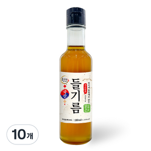 복이네먹거리 통들깨로 만든 저온압착 순한맛 국산 맑은 들기름, 180ml, 10개