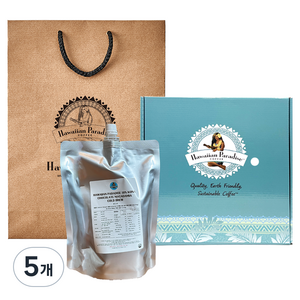 하와이안파라다이스커피 대용량 10% 코나 콜드브루 파우치 초코렛 마카다미아 + 쇼핑백, 5개, 1개입, 1L