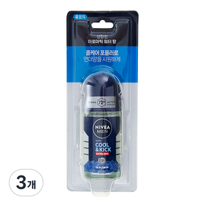 니베아 맨 데오드란트 롤 온 쿨킥, 50ml, 3개