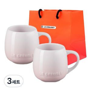 르크루제 U머그 소 2p 320ml 세트 BULK + 쇼핑백 S, 쉘핑크, 3세트