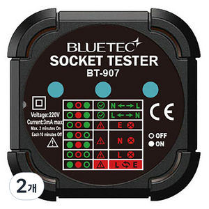 블루텍 콘센트접지확인시험기 BT-907 C4065856, 2개