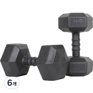 아이워너 맨즈 육각아령 블랙, 7kg, 6개