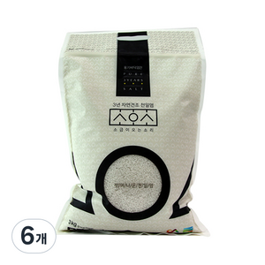 소금이오는소리 3년묵은 씻어나온천일염, 3kg, 6개