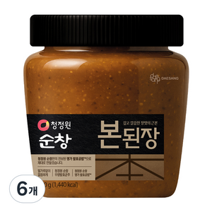 청정원순창 본된장, 900g, 6개