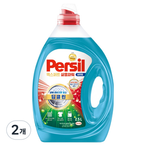 퍼실 초미세세탁 엑스퍼트 삶음파워 일반용 액체세제, 2개, 2.5L