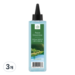 더허브샵 디퓨저 리필 오일, 아쿠아 그린티, 120ml, 3개