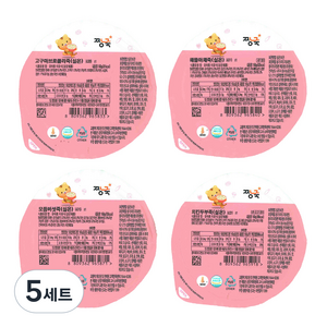 짱죽실온이유식 중기 죽2 4종 D, 고구마브로콜리죽, 해물야채죽, 모듬버섯죽, 치킨두부죽, 5세트, 160g