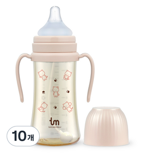 토비앤몰리 몰리 PPSU 빨대젖병, 280ml, 10개, 핑크