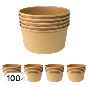 블룸엣홈 크라프트 종이 치킨 닭강정용기 1100호, 100개, 1개입