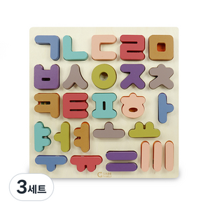 가베가족 톡톡 한글 판퍼즐 세트 KS4108, 3세트, 27피스