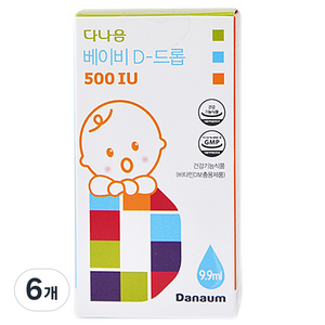 다나음 베이비 D 드롭 500 IU 유아비타민, 9.9ml, 6개