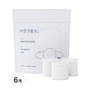 바른생활수 여행용 바른필터 일반형 3p, 6개