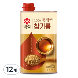 백설 100% 통참깨 참기름, 450ml, 12개