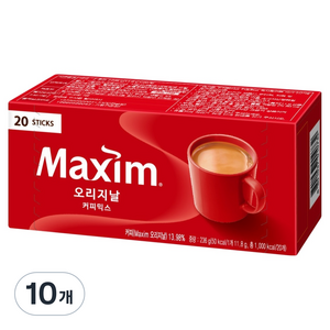 맥심 오리지날 커피믹스, 11.8g, 20개입, 10개