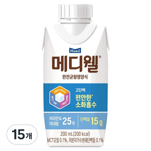 메디웰 고단백 완전균형영양식, 200ml, 15개