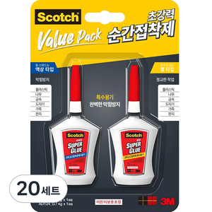 스카치 순간접착제 멀티팩 액상타입 + 젤타입 세트, 20세트
