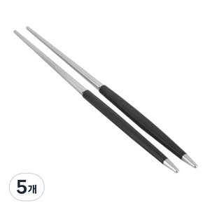 백산 국산 몽블랑 큐티 진공 젓가락 23cm, 블랙, 5개