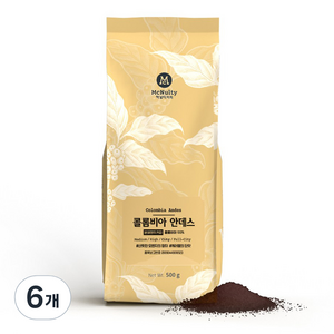 맥널티커피 콜롬비아 안데스 싱글 오리진 분쇄 원두 커피, 에스프레소, 500g, 6개