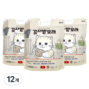 펫인칭 고양이 벤토나이트 감자밭모래, 6kg, 12개, 무향