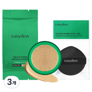이지듀 멜라 비 토닝 앰플 쿠션 리필 퍼프 13g, 23호 베이지, 3개