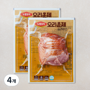 노랑오리 훈제 슬라이스, 200g, 4개