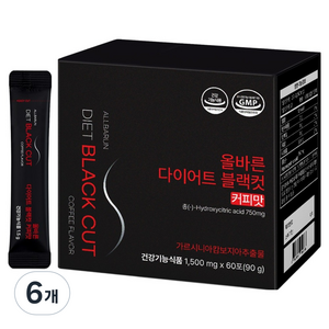 올바른건강식품 다이어트 블랙컷 커피맛 60p, 90g, 6개