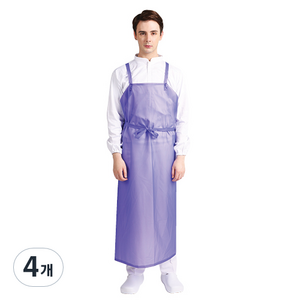 웰프런 우레탄 방수 앞치마 H형 특대, 반투명퍼플, 4개