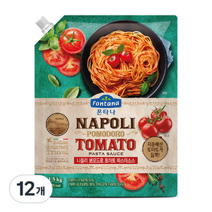 폰타나 나폴리 뽀모도로 토마토 파스타소스, 1.5kg, 12개
