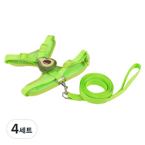 요런개 강아지 큐트 후르츠 하네스 + 리드줄 세트, 03 아보카도, 4세트
