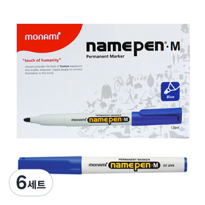 모나미 굵은글씨용 네임펜 M, 청색, 72개