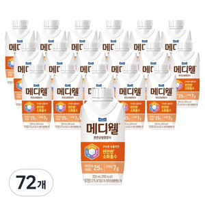 메디웰 구수한 누룽지맛 완전균형영양식, 200ml, 72개