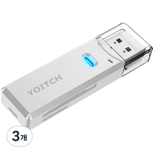 요이치 USB 3.0 SD카드 리더기, YG-CR300, 화이트, 3개