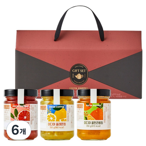 이디야 꿀과일청 선물세트, 꿀레몬청 350g + 꿀자몽청 350g + 꿀한라봉청 350g, 6개