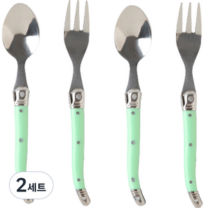 르리에 알비스 디저트 티타임 세트 그린, 티스푼 2p + 티포크 2p, 2세트