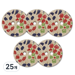 리프 야자나무 단추 21mm, 25개, 멀티