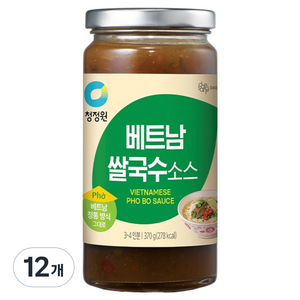 청정원 베트남 쌀국수 소스, 370g, 12개
