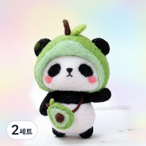 아트조이 DIY 양모펠트 키트, 2세트, 아보카도 판다